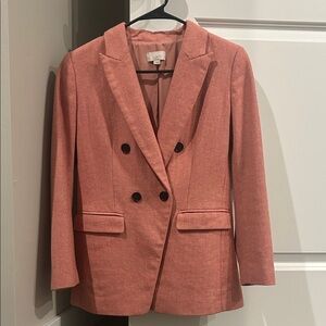 LOFT Coral Double-Breasted Blazer